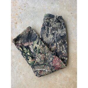 Vintage Mossy Oak Mens Camouflage Hunting Pants Size M Lined Fleece B4